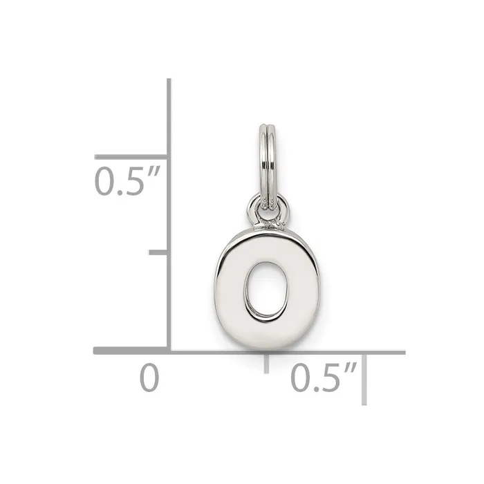 Sterling Silver Letter O Initial Charm TreasureFineJewelers Necklaces
