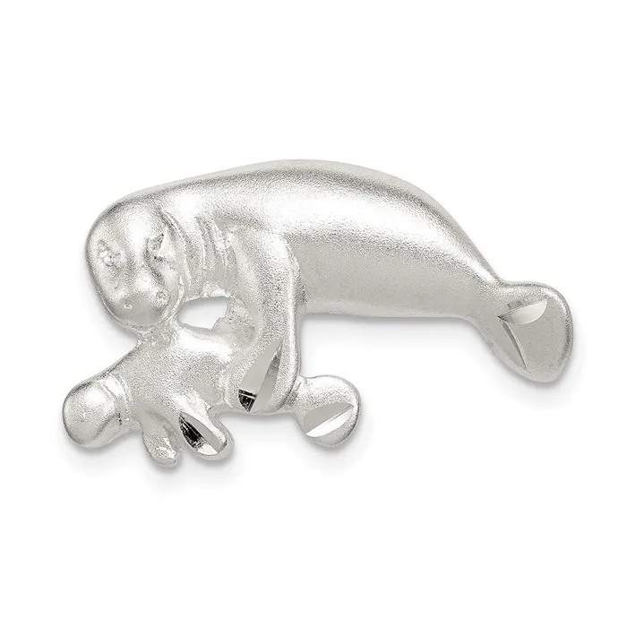 Sterling Silver Manatee with Baby Charm TreasureFineJewelers Rings