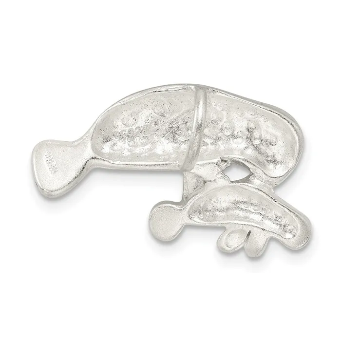 Sterling Silver Manatee with Baby Charm TreasureFineJewelers Rings