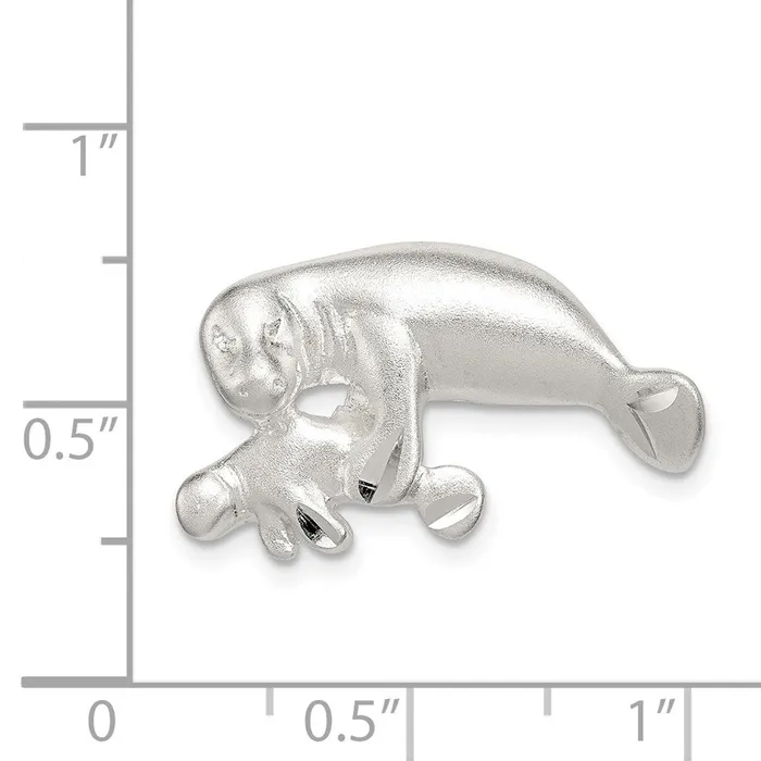Sterling Silver Manatee with Baby Charm TreasureFineJewelers Rings