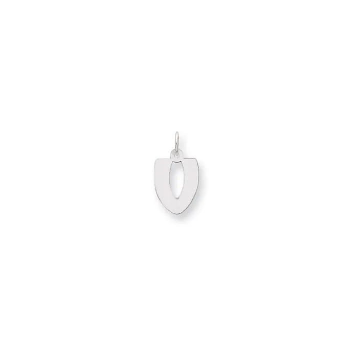 Sterling Silver Polished Bubble Block Initial V Charm TreasureFineJewelers Rings