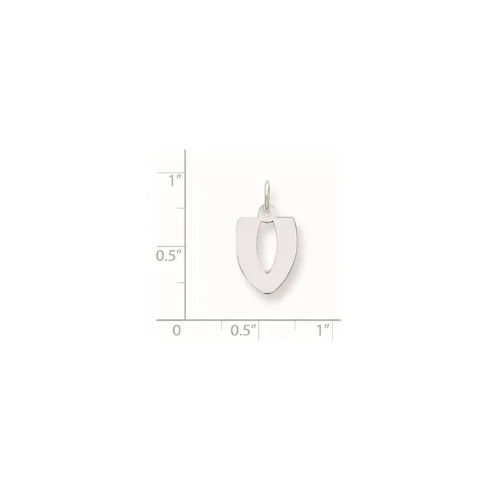Sterling Silver Polished Bubble Block Initial V Charm TreasureFineJewelers Rings