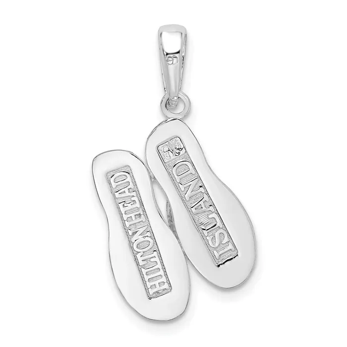 Sterling Silver Polished Hilton Head Island Flip Flop Pendant TreasureFineJewelers Necklaces