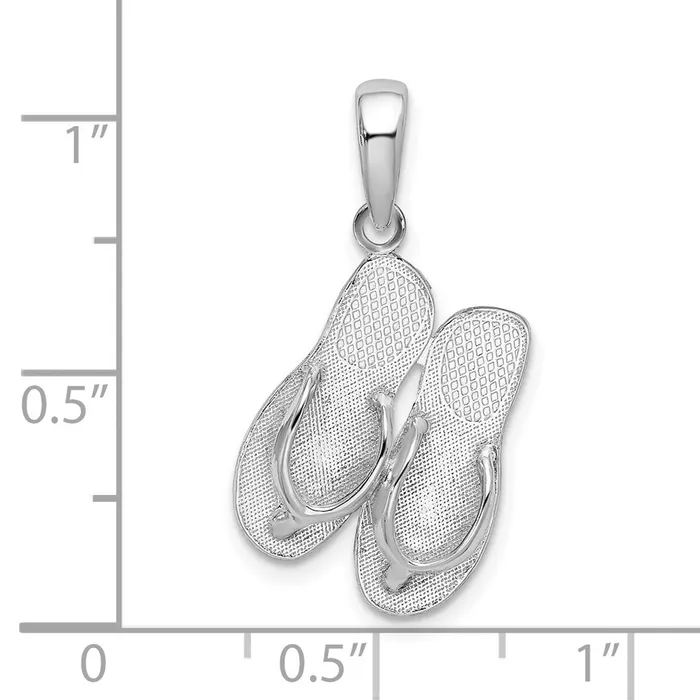 Sterling Silver Polished Hilton Head Island Flip Flop Pendant TreasureFineJewelers Necklaces