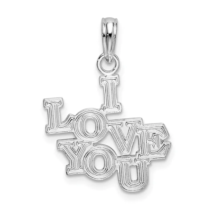 Sterling Silver Polished I LOVE YOU Pendant TreasureFineJewelers Necklaces Sterling Silver Polished I LOVE YOU Pendant TreasureFineJewelers Necklaces