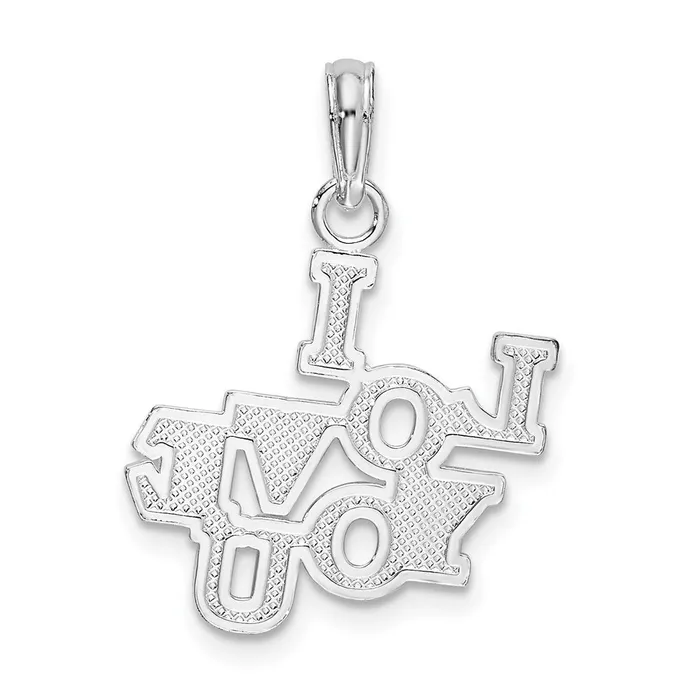 Sterling Silver Polished I LOVE YOU Pendant TreasureFineJewelers Necklaces