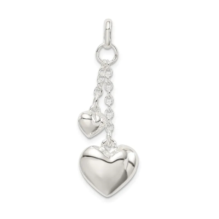 Sterling Silver Polished Puffed Heart Pendant TreasureFineJewelers Necklaces