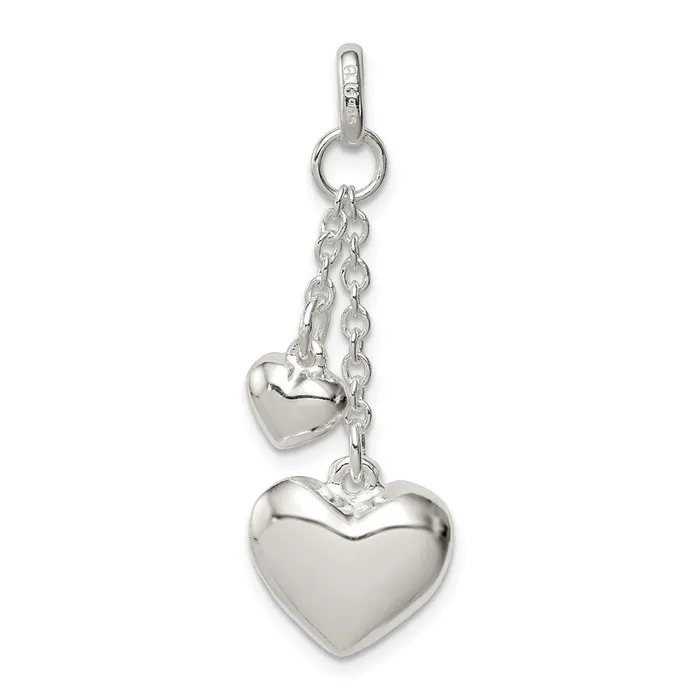 Sterling Silver Polished Puffed Heart Pendant TreasureFineJewelers Necklaces