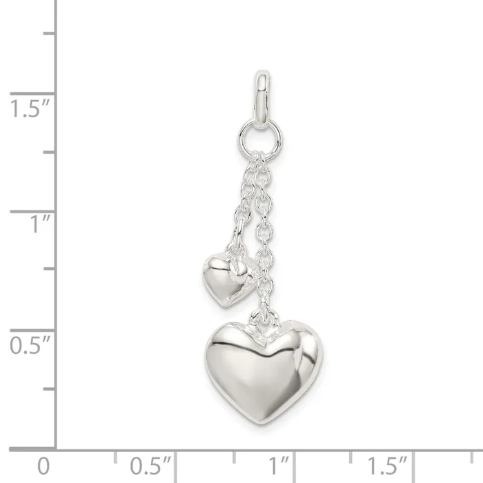 Sterling Silver Polished Puffed Heart Pendant TreasureFineJewelers Necklaces