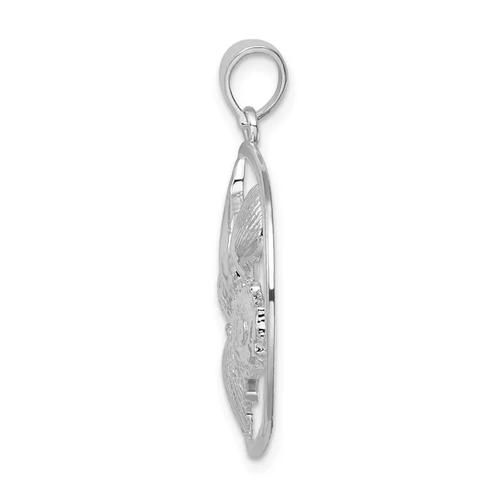 Sterling Silver Polished Shells Round Pendant TreasureFineJewelers Necklaces