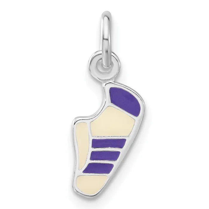 Sterling Silver Purple Enameled Sneaker Charm TreasureFineJewelers Rings