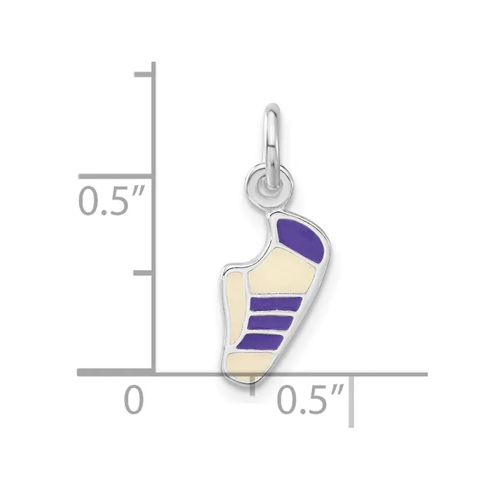 Sterling Silver Purple Enameled Sneaker Charm TreasureFineJewelers Rings