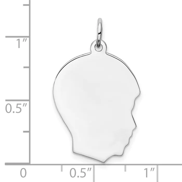 Sterling Silver Rhodplate Eng Boy Disc Charm Polish on FrontBack TreasureFineJewelers Rings