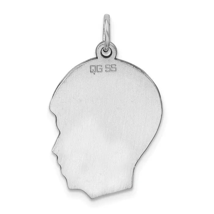 Sterling Silver Rhodplate Eng Boy Disc Charm Polish on FrontBack TreasureFineJewelers Rings