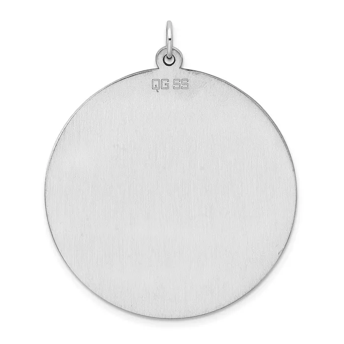 Sterling Silver Rhodplated Eng Rnd Polish FrontBack Disc Charm TreasureFineJewelers Rings