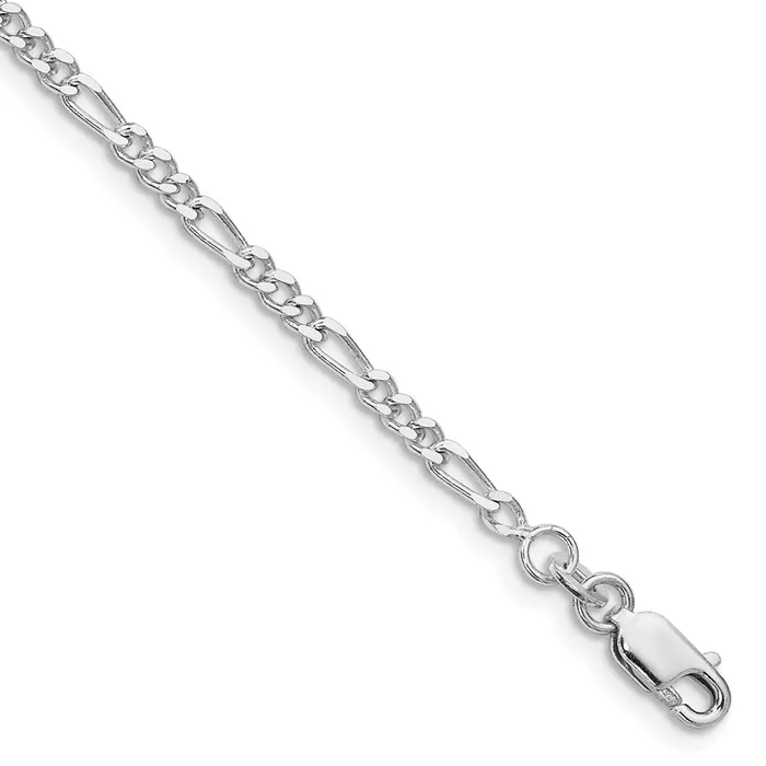 Sterling Silver Rhodiumplated 25mm Figaro Chain Anklet TreasureFineJewelers Rings