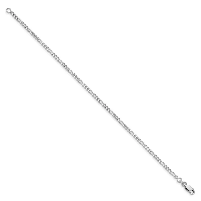 Sterling Silver Rhodiumplated 25mm Figaro Chain Anklet TreasureFineJewelers Rings