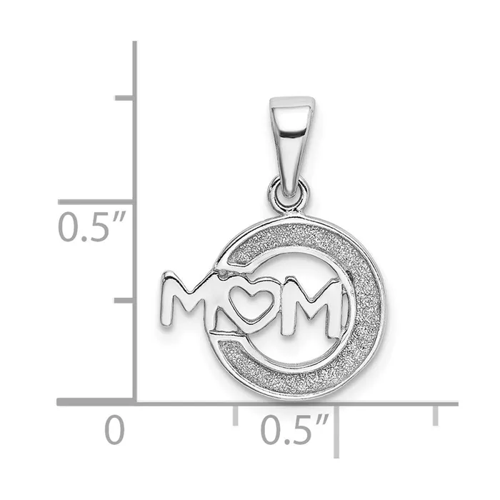 Sterling Silver Rhodiumplated Enamel Glitter Fabric MOM Pendant TreasureFineJewelers Necklaces