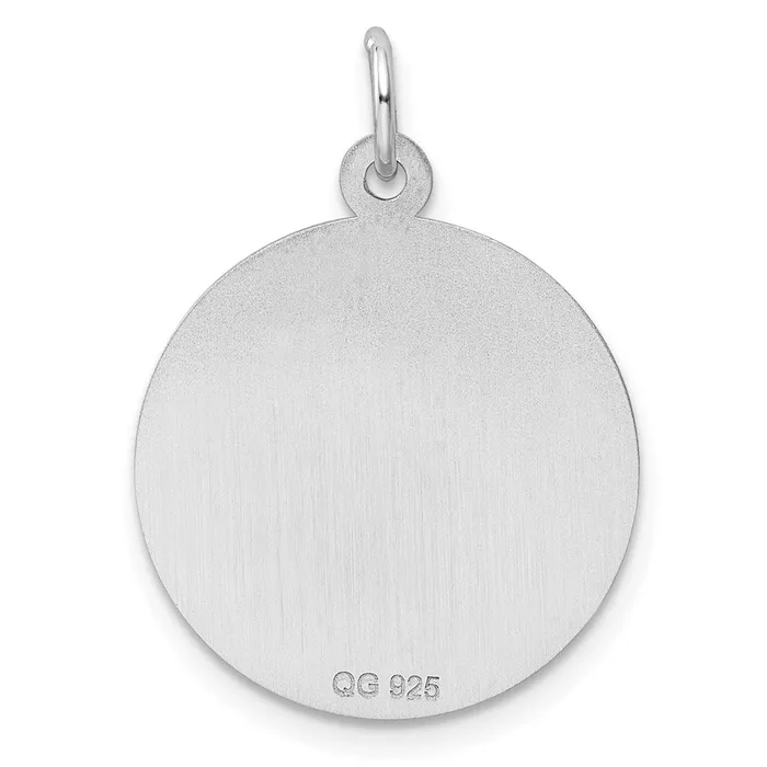 Sterling Silver Rhodiumplated Engraveable Boy Disc Charm TreasureFineJewelers Rings