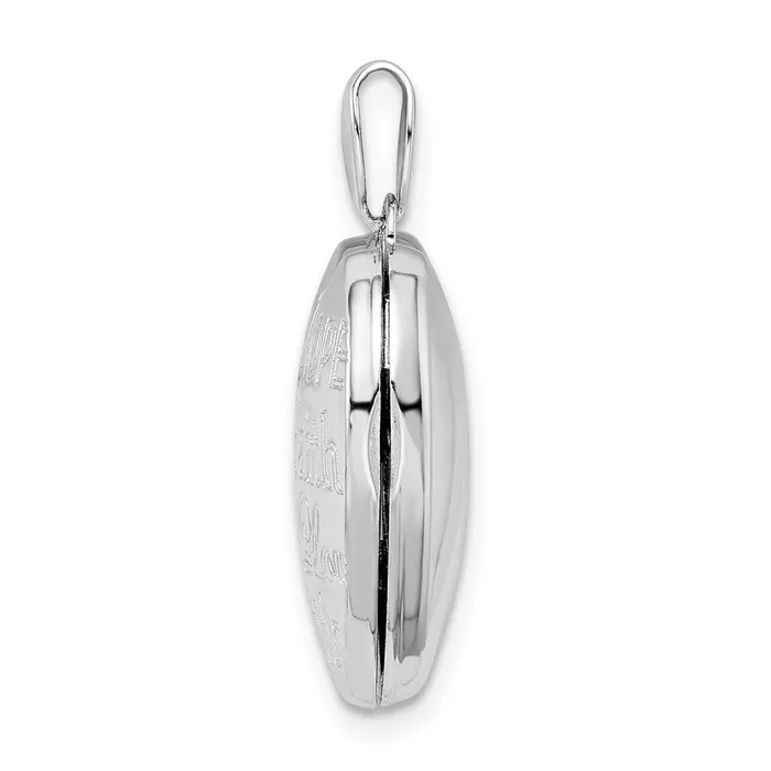 Sterling Silver Rhodiumplated Faith Hope Love 18mm Heart Locket TreasureFineJewelers Rings