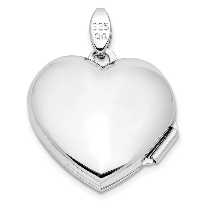 Sterling Silver Rhodiumplated Faith Hope Love 18mm Heart Locket TreasureFineJewelers Rings