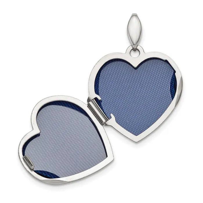 Sterling Silver Rhodiumplated Faith Hope Love 18mm Heart Locket TreasureFineJewelers Rings