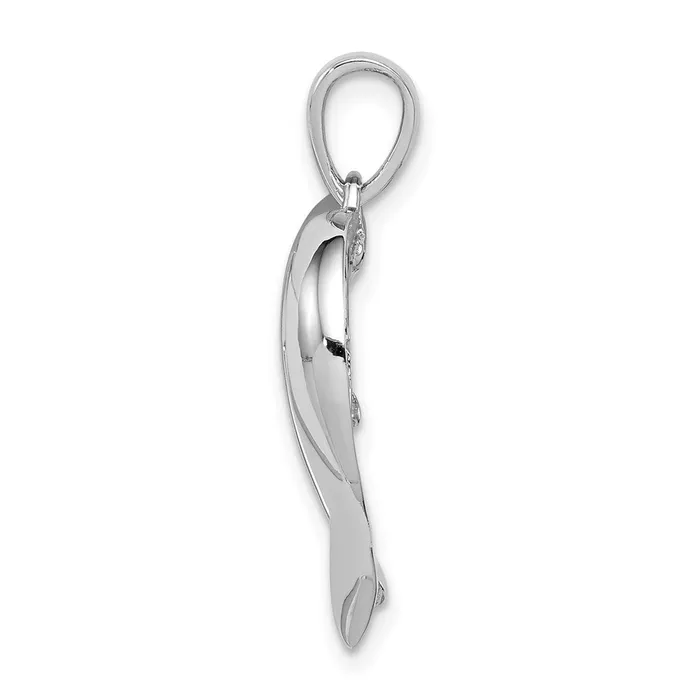 Sterling Silver Rhodiumplated Polished Heart with CZ Cross Pendant TreasureFineJewelers Necklaces