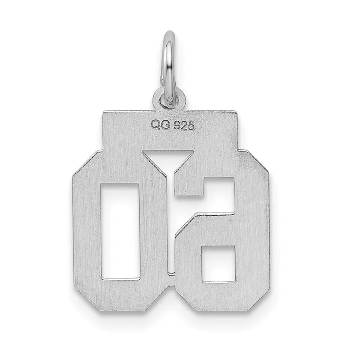 Sterling SilverRhodiumplated Polished Number 60 Charm TreasureFineJewelers Rings
