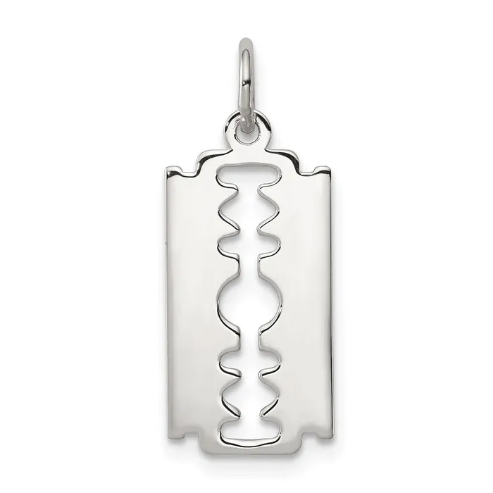 Sterling Silver Rhodiumplated Razor Blade Polished Charm TreasureFineJewelers Rings