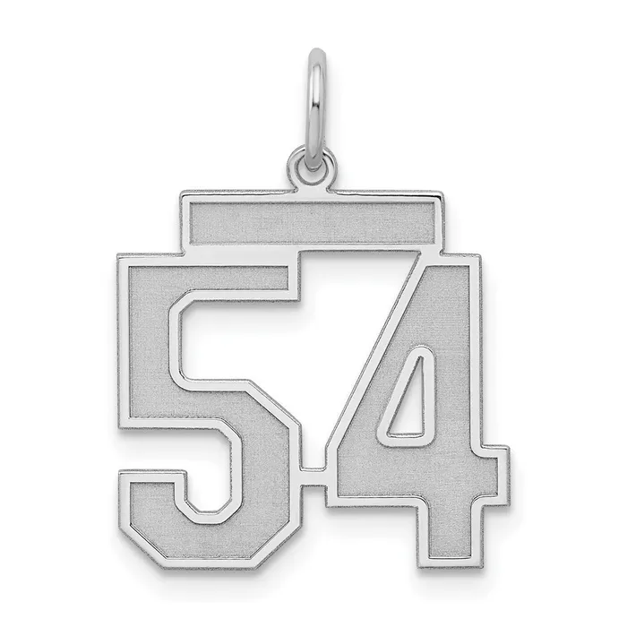 Sterling SilverRhodiumplated Satin Number 54 Charm TreasureFineJewelers Rings Sterling SilverRhodiumplated Satin Number 54 Charm TreasureFineJewelers Rings