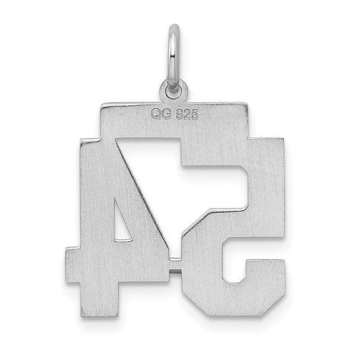 Sterling SilverRhodiumplated Satin Number 54 Charm TreasureFineJewelers Rings
