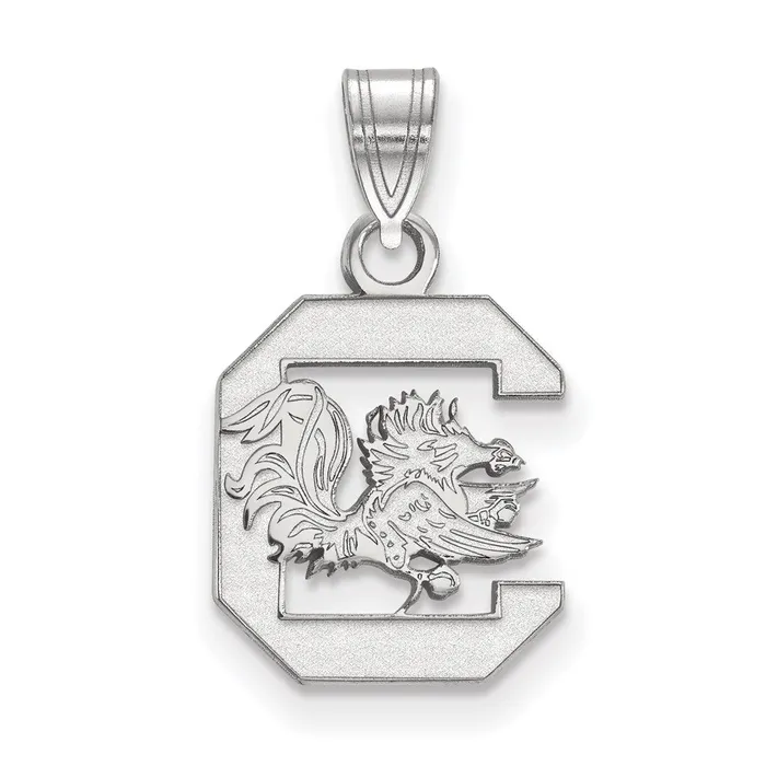 Sterling Silver Rhodiumplated University of South Carolina Small Pendant TreasureFineJewelers Necklaces
