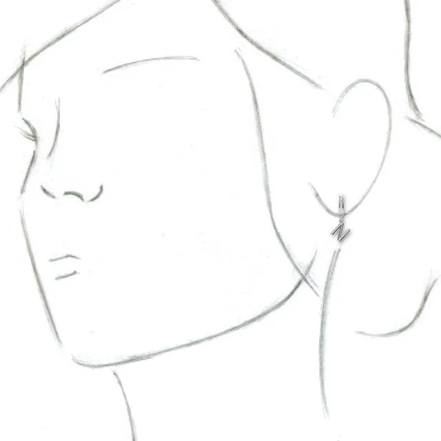 Sterling Silver Single Initial N Earring TreasureFineJewelers Earrings