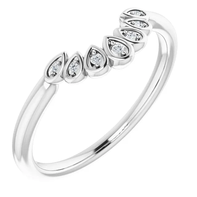 TreasureFineJeweler Rings 14K White 025 CTW Natural Diamond VintageInspired Contour Band TreasureFineJeweler Rings 14K White 025 CTW Natural Diamond VintageInspired Contour Band