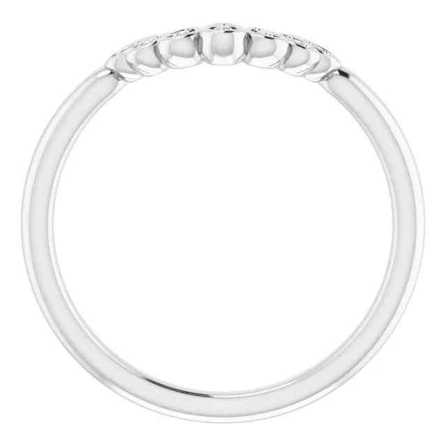 TreasureFineJeweler Rings 14K White 025 CTW Natural Diamond VintageInspired Contour Band