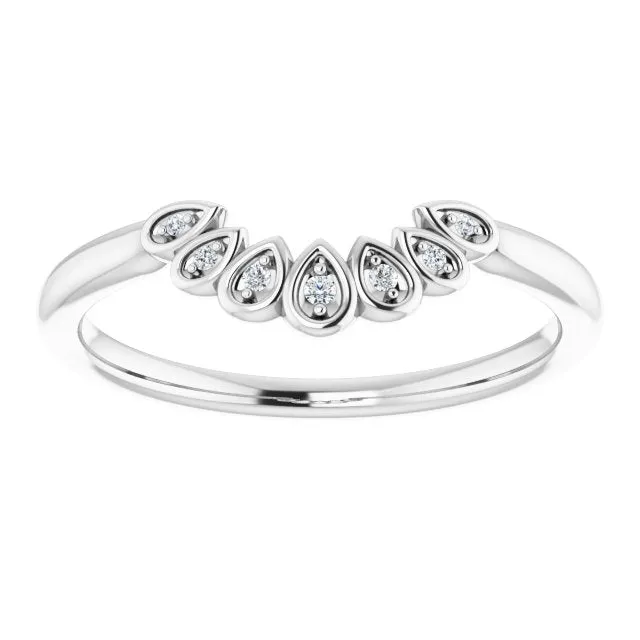 TreasureFineJeweler Rings 14K White 025 CTW Natural Diamond VintageInspired Contour Band