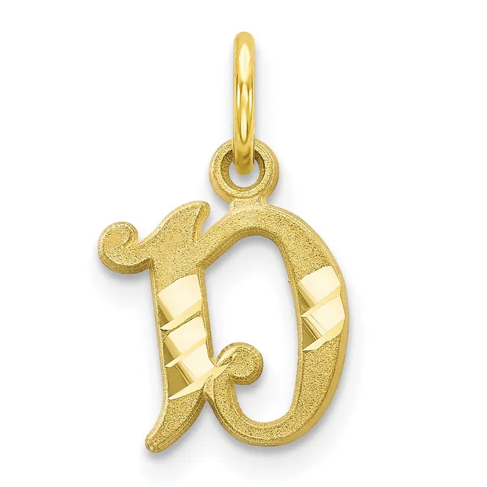 TreasureFineJewelers 10k Yellow Gold Initial D Charm Charm Necklaces