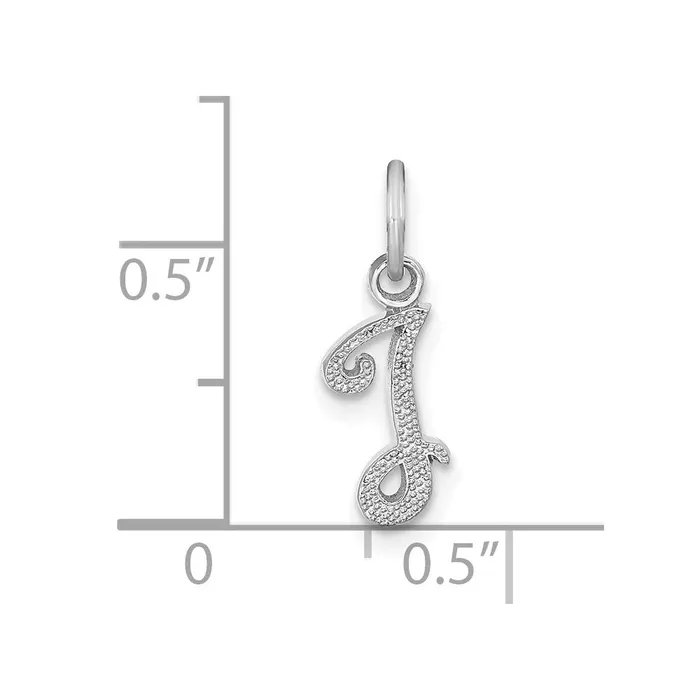 TreasureFineJewelers 10KW Initial I Charm Charm Necklaces