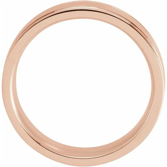 TreasureFineJewelers 14K Rose Gold 5 mm ComfortFit Grooved Band Rings