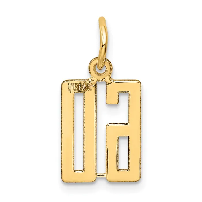 TreasureFineJewelers 14k Small Elongated Number 60 Charm Charm Necklaces