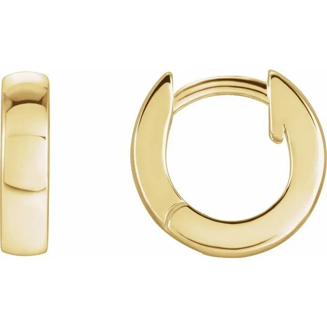 TreasureFineJewelers 14K Yellow Gold 95 mm Huggie Earrings Earrings