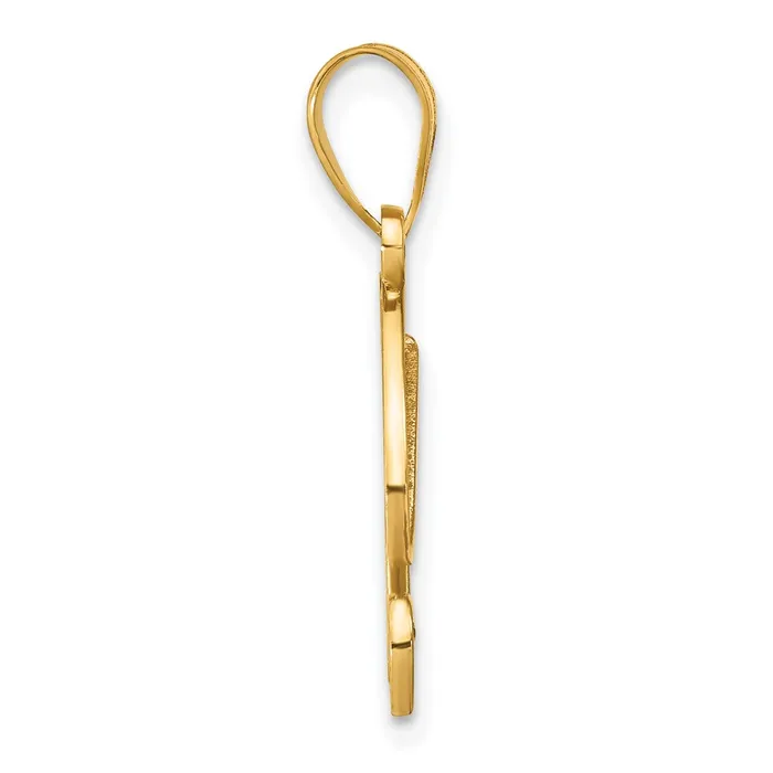 TreasureFineJewelers 14k Yellow Gold Script Letter X Initial Pendant with Diamond Necklaces