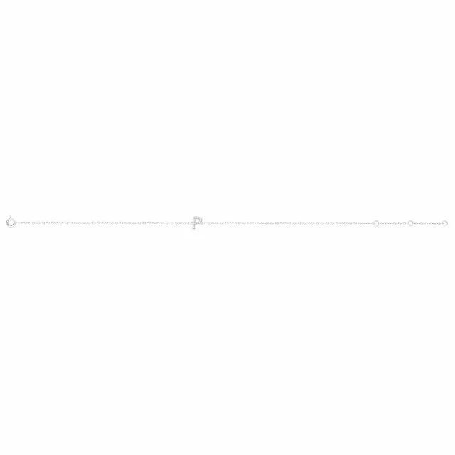 TreasureFineJewelers Bracelets 14K White 05 CTW Diamond Initial P 67 Bracelet