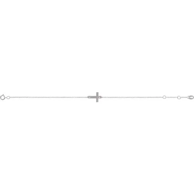 TreasureFineJewelers Bracelets 14K White Gold Cross 6 127 12 Bracelet