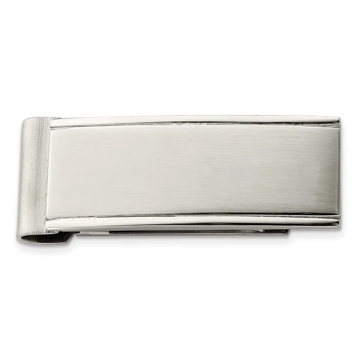 TreasureFineJewelers Bracelets Chisel Stainless Steel Brushed and Polished Money Clip TreasureFineJewelers Bracelets Chisel Stainless Steel Brushed and Polished Money Clip