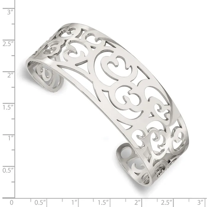 TreasureFineJewelers Bracelets Chisel Stainless Steel Polished Fancy Cuff Bracelet