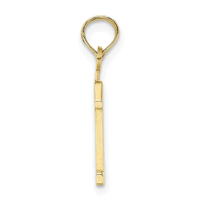 TreasureFineJewelers Charm Necklaces 10K Number 1 Block Charm