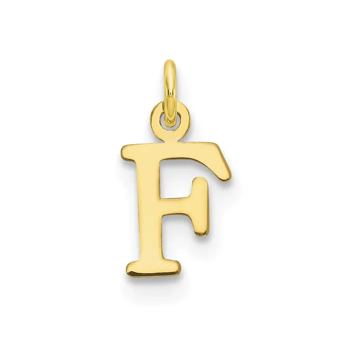 TreasureFineJewelers Charm Necklaces 10k Yellow Gold Cutout Letter F Initial Charm TreasureFineJewelers Charm Necklaces 10k Yellow Gold Cutout Letter F Initial Charm