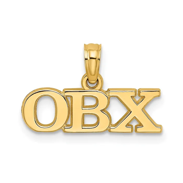 TreasureFineJewelers Charm Necklaces 14K Polished OBX Charm