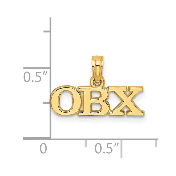 TreasureFineJewelers Charm Necklaces 14K Polished OBX Charm